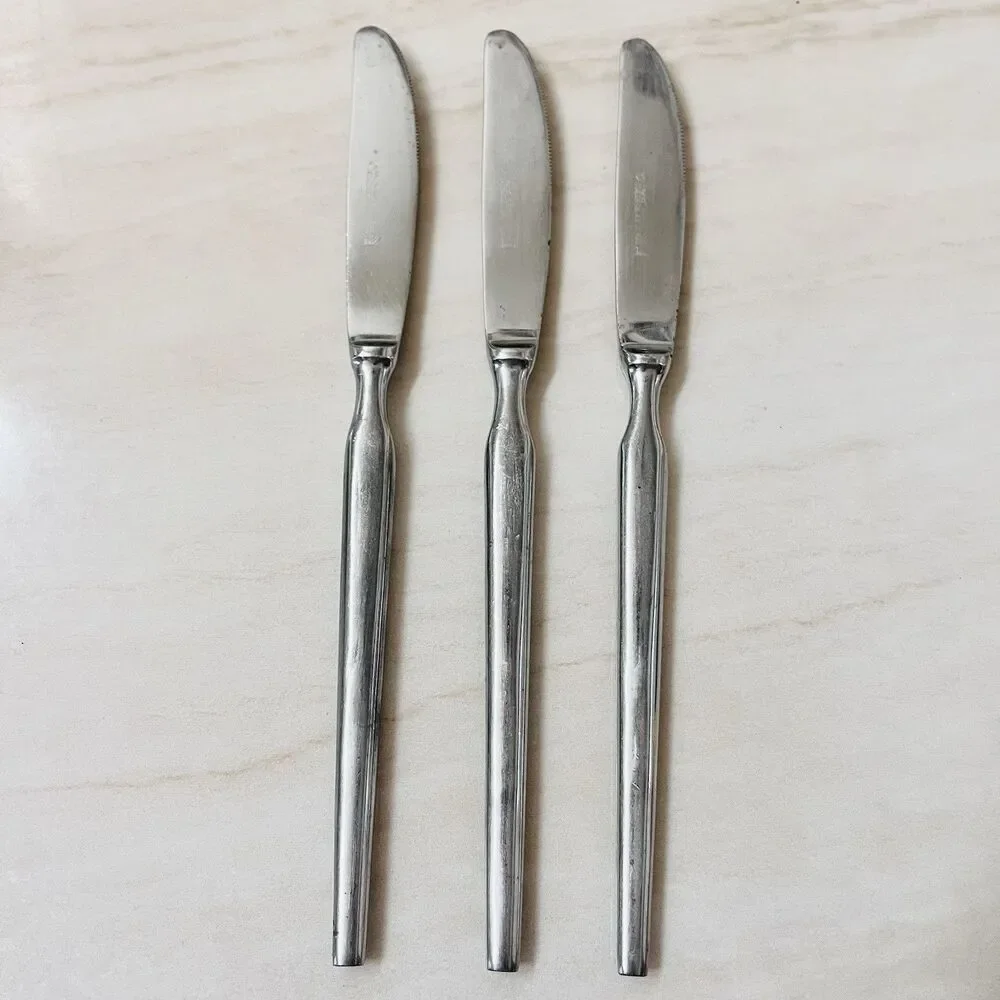 12pc STANLEY ROBERTS Ravenna Stainless Flatware Set Satin Sri Frosted Japan